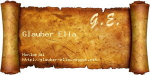 Glauber Ella névjegykártya